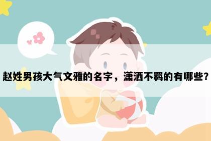 赵姓男孩大气文雅的名字，潇洒不羁的有哪些？