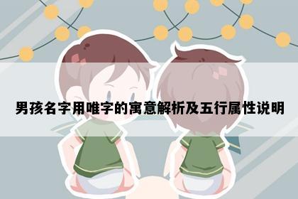 男孩名字用唯字的寓意解析及五行属性说明