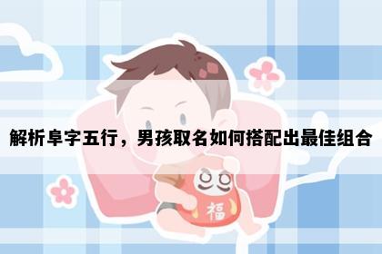 解析阜字五行，男孩取名如何搭配出最佳组合