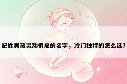 纪姓男孩灵动俏皮的名字，冷门独特的怎么选？
