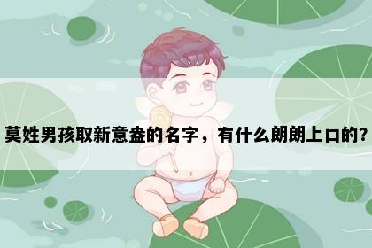 莫姓男孩取新意盎的名字，有什么朗朗上口的？