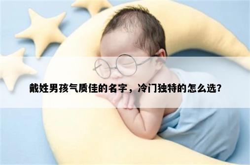 戴姓男孩气质佳的名字,冷门独特的怎么选?